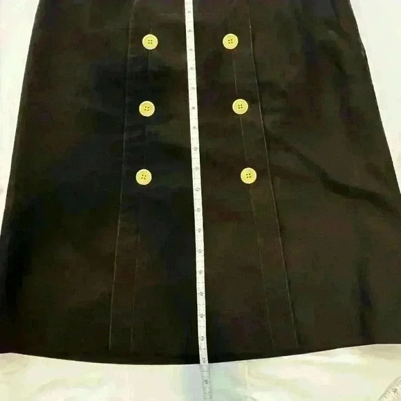 J.McLaughlin Dark Brown Lined Skirt Ladies Size 2 Gold Buttons Zip Side Fall Chi - Picture 9 of 10